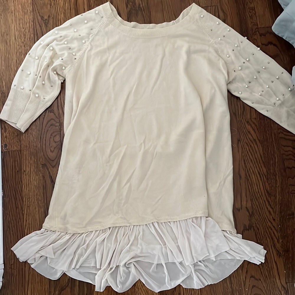 Pearl Sweater with Ruffles